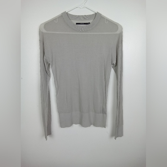 J Brand Women's Gray Semi Sheer Long Sleeve Blouse Size XS - Picture 1 of 5